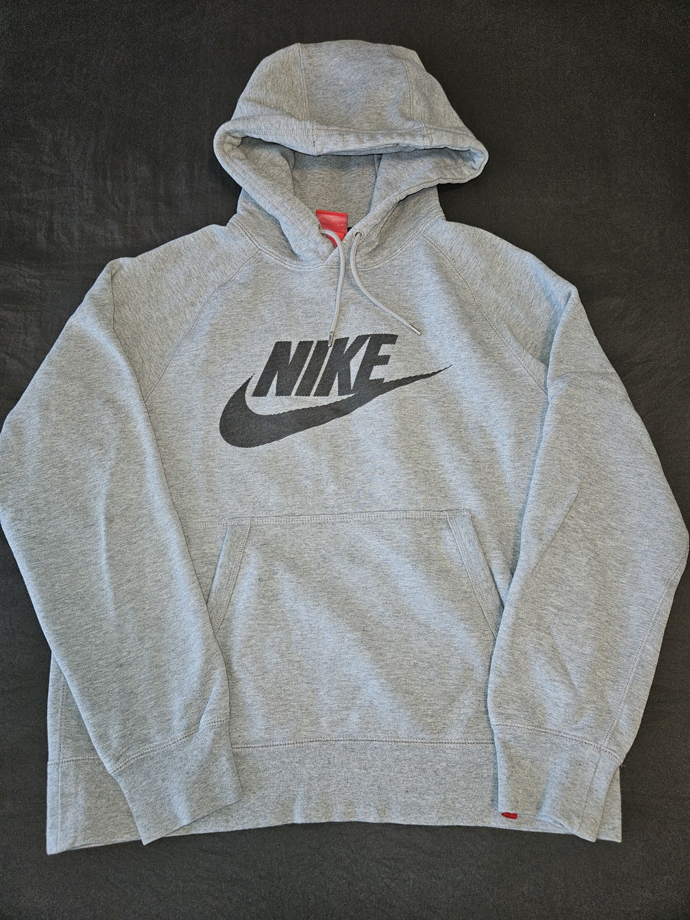 Nike Men's Gray Pullover Hoodie with Swoosh Logo
